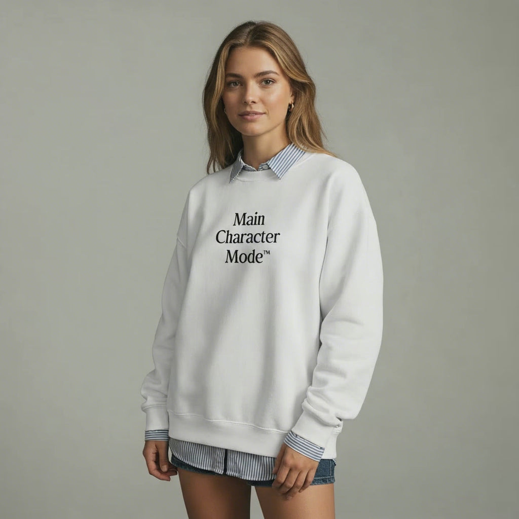 Main Character Mode™ Women’s organic crew neck sweatshirt